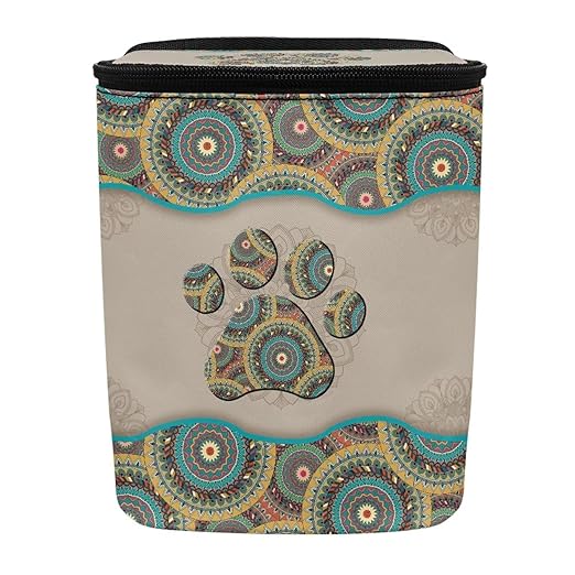 BIGCARJOB Bohemian Paw Car Trash Can for Back Seat,Multipurpose Car Garbage Bin with Adjustable Straps Reusable Auto Trash Bin Garbage Bags,Boho Car Accessories