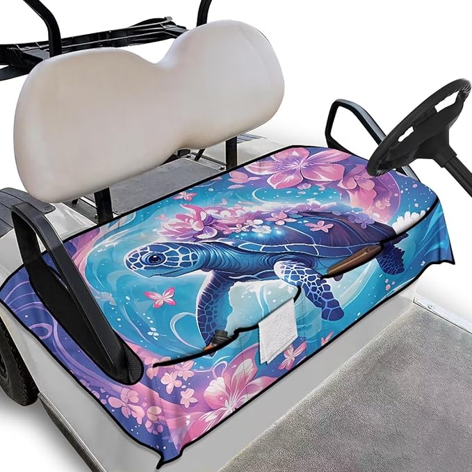 Biyejit Golf Cart Seat Covers with 4 Pockets Golf Cart Seat Towel Blanket Fits 2-Seat Golf Carts, Golf Cart Accessories