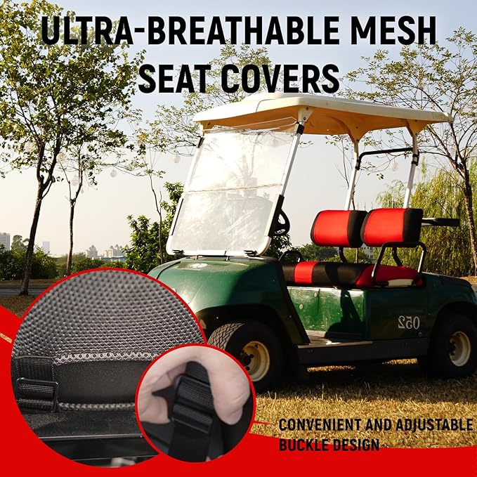 Golf Cart Front Seat Covers for Yamaha G2 G8 G9 G11 G14 G16 G19 G20 G21 G22, Durable Polyester Fabric Yamaha Golf Cart Seat Covers, Breathable Washable