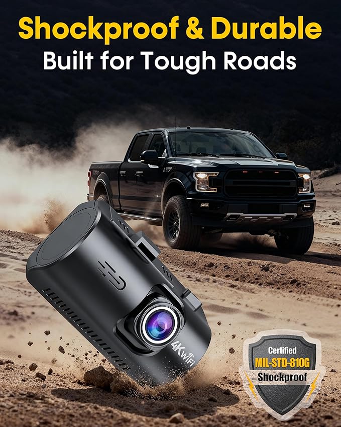 Front and Rear Dash Cam for Truck: 4K+1080P Dual Dash Camera for Pickup Ford F150 F250 Ram 1500-5G WiFi Quick Video Access 15-Min Install Record Every Moment for Accident Evidence by Befumly