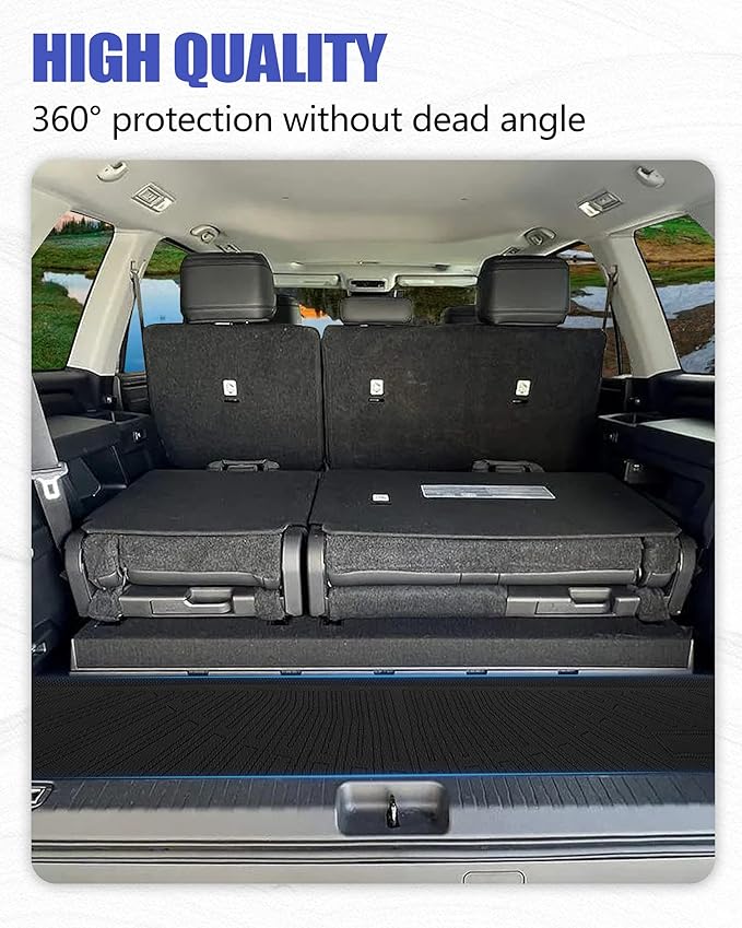 Trunk Mat for Toyota Sequoia Accessories 2023 2024 2025 2026 All Weather Cargo Liner Rear Trunk Mat Pet Mat