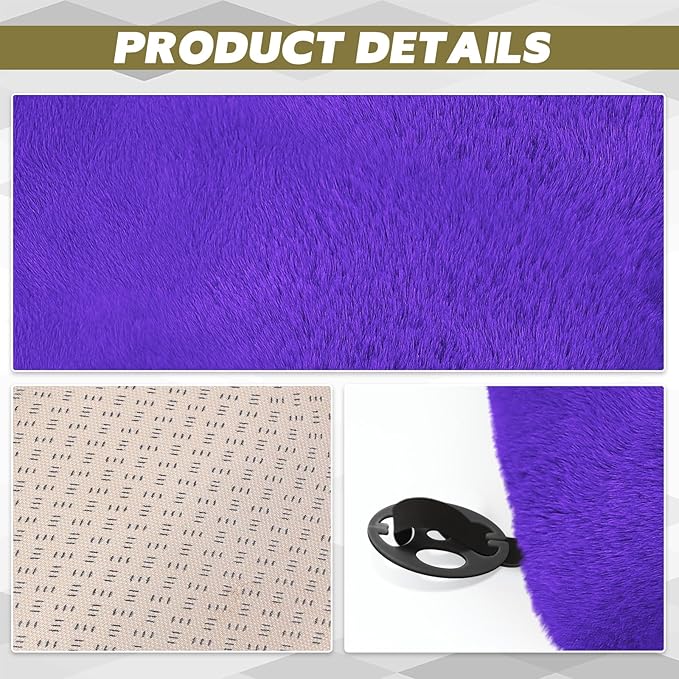 wuyaoyao Sheepskin Car Seat Cushion, Soft Comfort Fur Wool Car Seat Covers, Winter Warm Auto Front Seat Cushion Pad, Fuzzy Seat Bottom Protector Universal for Vehicle Office Chair (Purple)