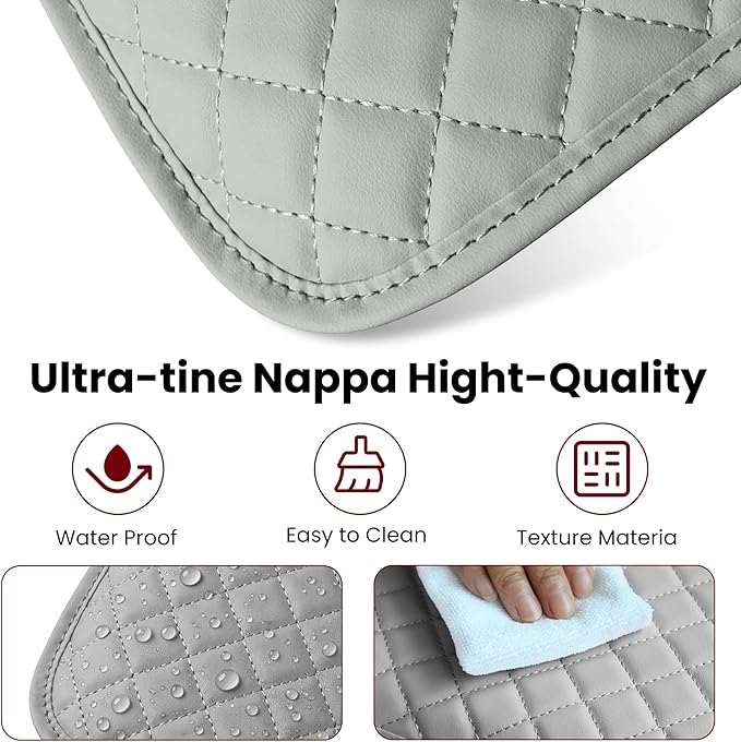Upgraded Car Middle Center Console Cover with 2 Storage, Microfiber Leather Car Armrest Cover Cushion for for Most Vehicles, 0.5 inch Memory Foam Comfort Stylish Leather Scratch-Resistant, Thickened