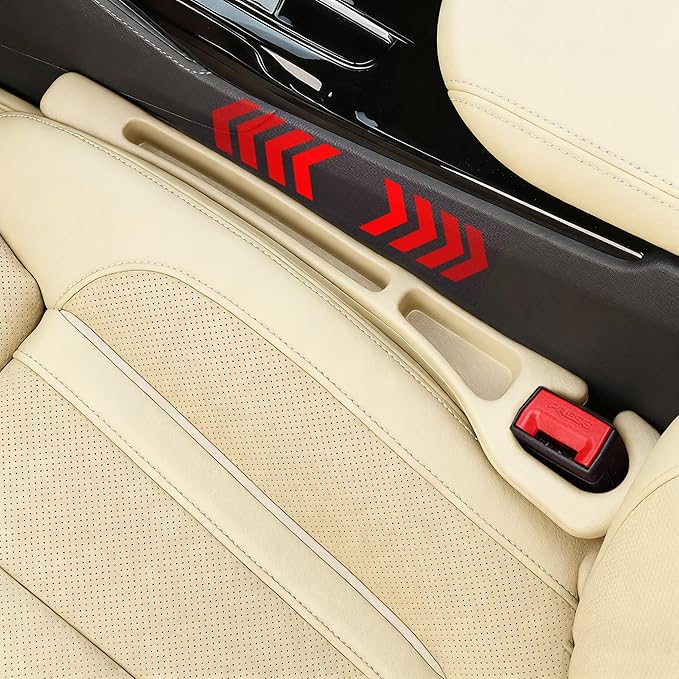YLXGT Car Seat Gap Filler Organizer Universal for Car SUV Truck Accessories Seat Gap Plug Blocker with Storage Slot Beige 2 Pack