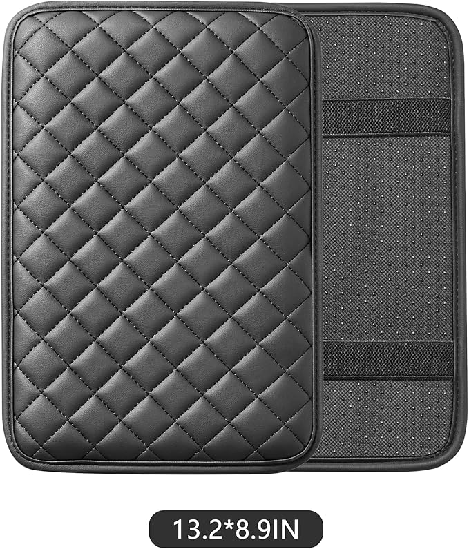 Car Armrest Covers, Vehicle Center Console Cover, Middle Storage Organizer Pads, Dog & Cat Paws Protetor, Nappa Leather, Waterproof, Anti-Slip, Auto Interior Accessories, Black, Size M