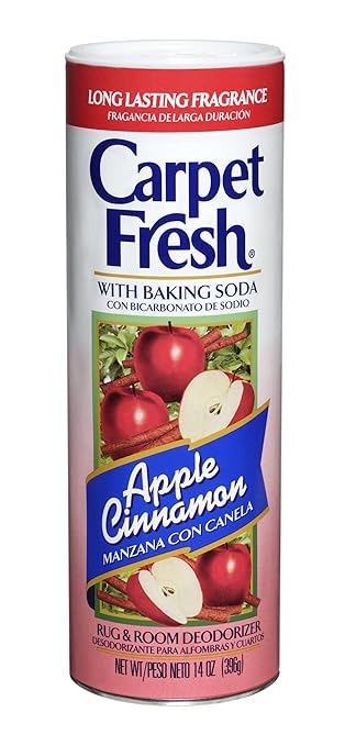 Carpet Fresh Rug and Room Deodorizer with Baking Soda, Cinnamon Apple Fragrance, 14 OZ [12-Pack]