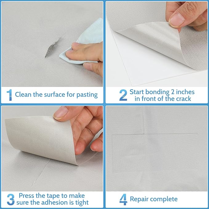 Tuszom 900D 3PCS (28.5" L*19" W) RV Cover Repair Kit Heavy Duty Self-Adhesive Canvas Patch Repair Kit for Car/Tire/RV Cover