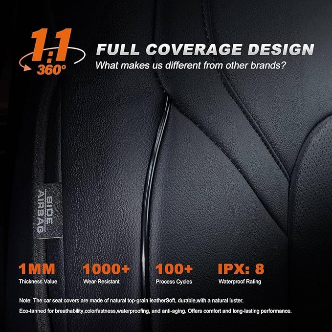 AOMSAZTO Custom Fit Seat Covers for Toyota RAV4: 2022 2023 2024 2025 SE Hybrid, 2019 2020 2021 2022 2023 2024 2025 Prime & XSE Hybrid - Full Set Waterproof Faux Leather (Black)