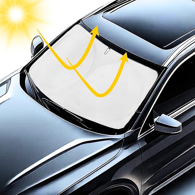Windshield Sun Shade -Certified 99.87% UVB & 99.02% UVA Car Sun Shade. Award Winning Sunshade - Patented Technology | Compatible for Porsche 911 2012-2019 | Car Shades by Kinder Fluff