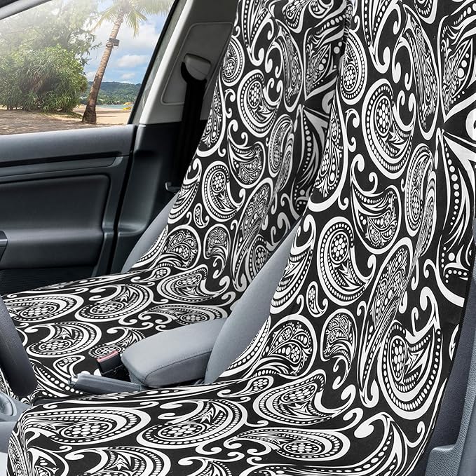2 Pack Car Seat Towel Covers with Storage Bag 63 x 32 Inch Athletic Running Towel Seat Sweat Washable Non Slip Cover Gift for Car Outdoor Sport Activities (Paisley)