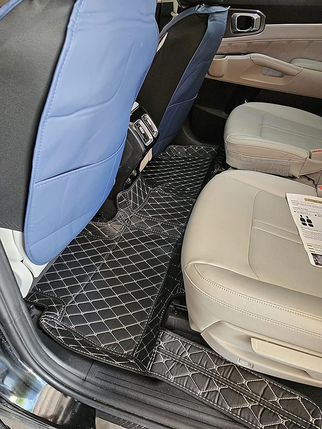Custom Car Floor Mat Compatible with BMW Mercedes-Benz Toyota Cadillac Lexus Honda Infiniti Nissan Hyundai Kia Audi All Models Cars Sedans SUVs Automotive Mats (Edge Purple Middle Black Beige)
