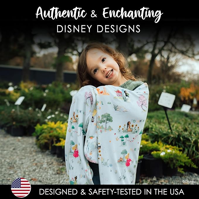 Milk Snob Disney Enchanted Kingdoms Baby Girl Swaddle Blanket, Soft Receiving, Security Bed and Play Blanket, Toddler and Infant Baby Bedding Registry and Shower Gifts, Newborn Essentials, 35x35
