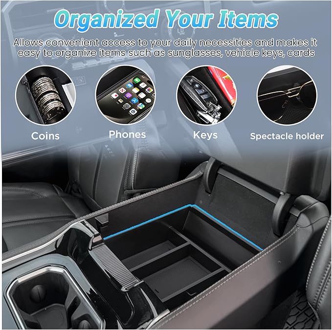 Center Console Organizer Compatible with 2022-2026 Jeep Wagoneer/L, 2022-2026 Jeep Grand Wagoneer/L Accessories, Armrest Storage Box