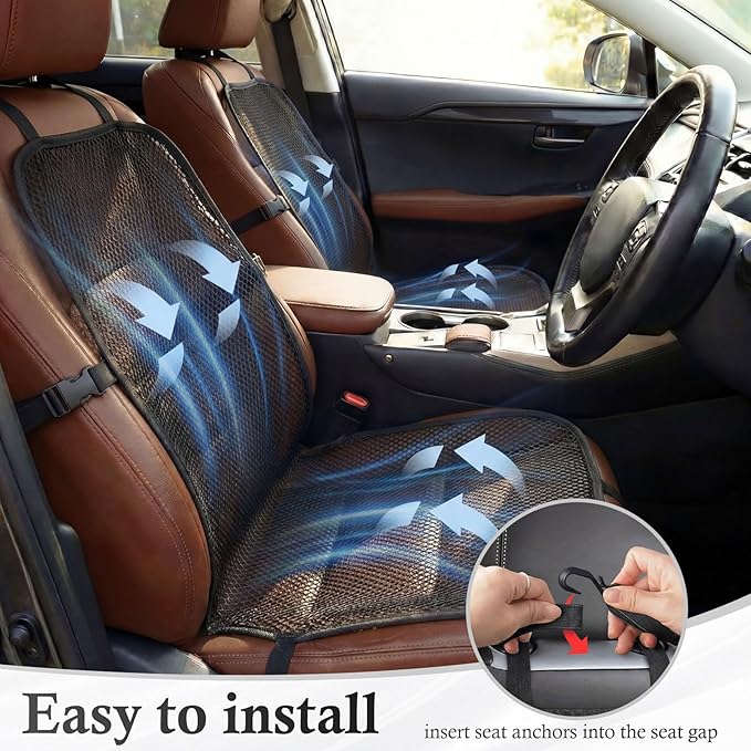 1 Pack Breathable Mesh Car Seat Cushion - Black Double 3D Air Cool Chair Seat Pad for Truck, SUV, Van, Car Universal Fit