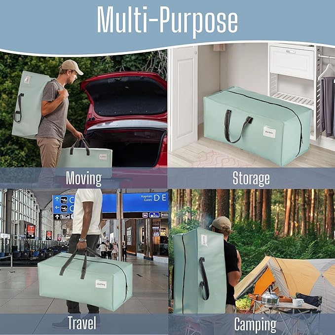 VENO 6 Pack Heavy Duty Moving Bags with Backpack Straps, Zippers & Handles, Extra Large Packing Bags for College Dorm Essentials, Moving Supplies Alternative to Cardboard Moving Boxes