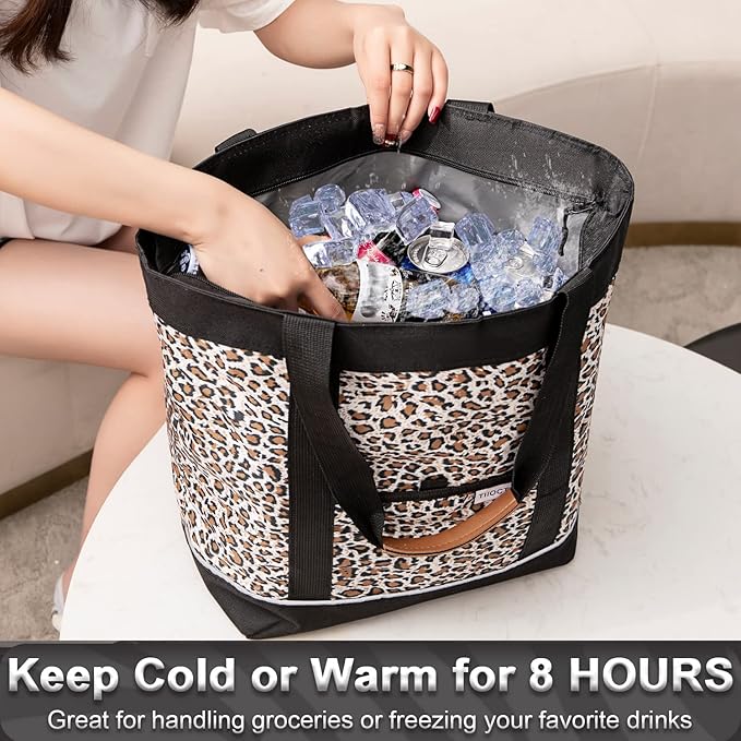 Insulated Cooler Bag Reusable Grocery Tote Bags Transport Large Lunch Box for Women