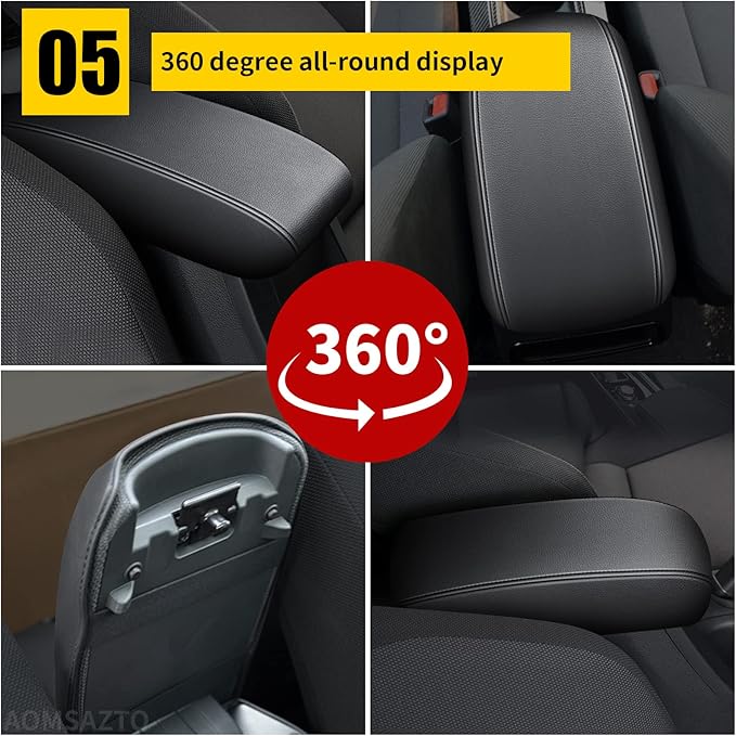 AOMSAZTO Armrest Covers for Corolla 2014-2019 Black Console Cushion for Corolla