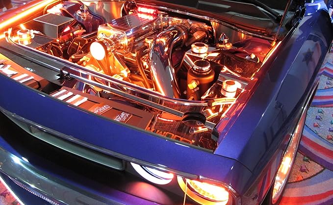 iJDMTOY 8-Piece Universal Fit 48-LED RGB Multi-Color LED Interior/Exterior Accent Atmosphere Lighting Kit w/Adjustable Setting for Car Truck SUV