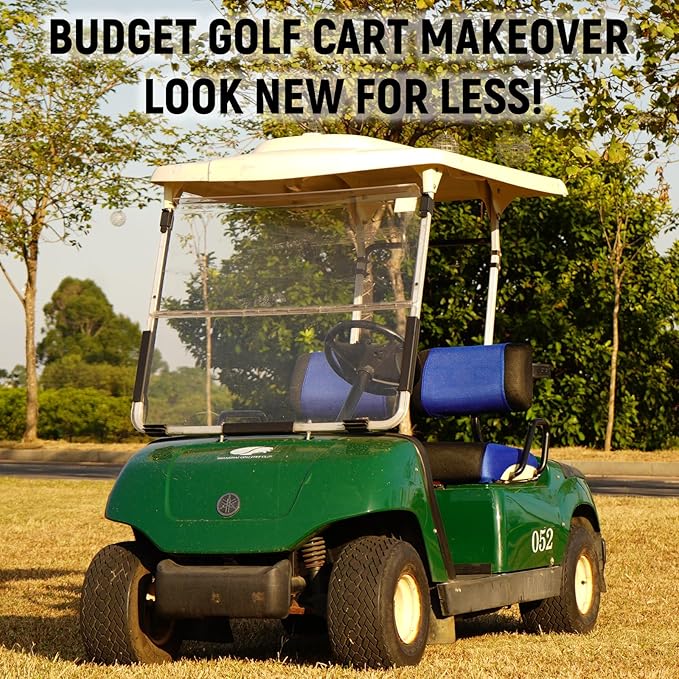 Golf Cart Front and Rear Seat Covers for Yamaha G2 G8 G9 G11 G14 G16 G19 G20 G21 G22, Durable Polyester Fabric Yamaha G22 Seat Covers, Breathable Washable