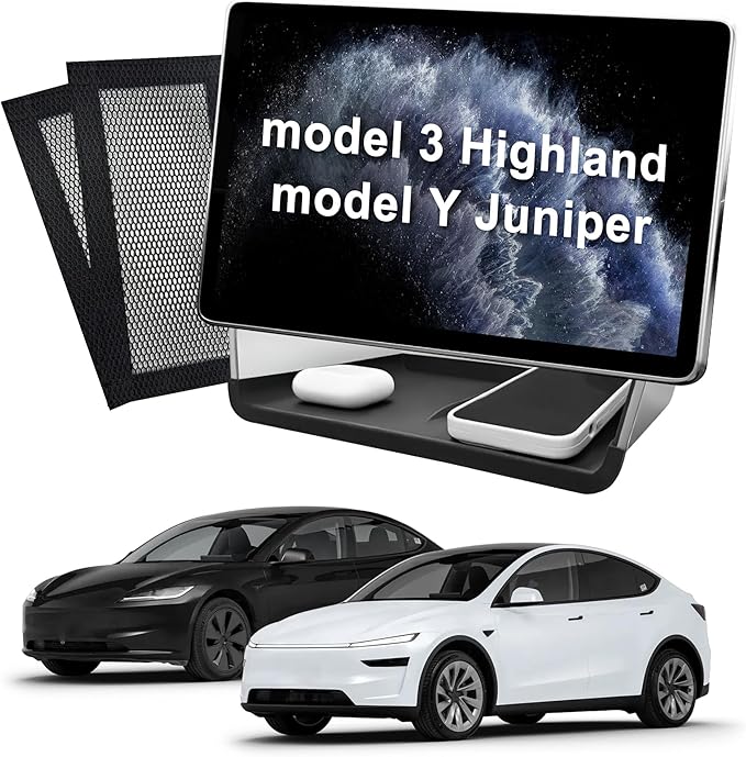 Under Screen Storage Organizer for Tesla Model 3 (2024-2026) & Model Y (2025-2026) – Center Console Tray for Highland & Juniper, Tesla Accessories