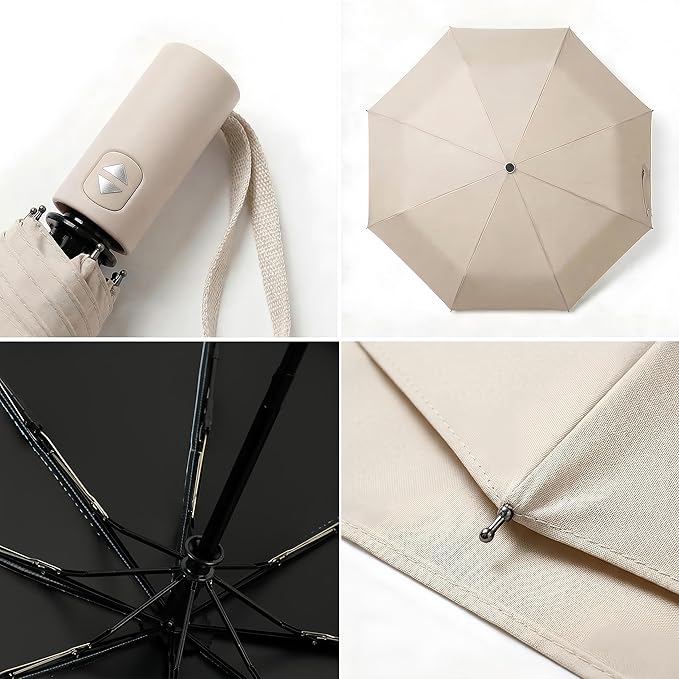 BAODINI Small UV Protection Travel Umbrella Compact for Rain and Sun UPF 50+ Windproof Portable 42 inch Umbrella for Women and Men