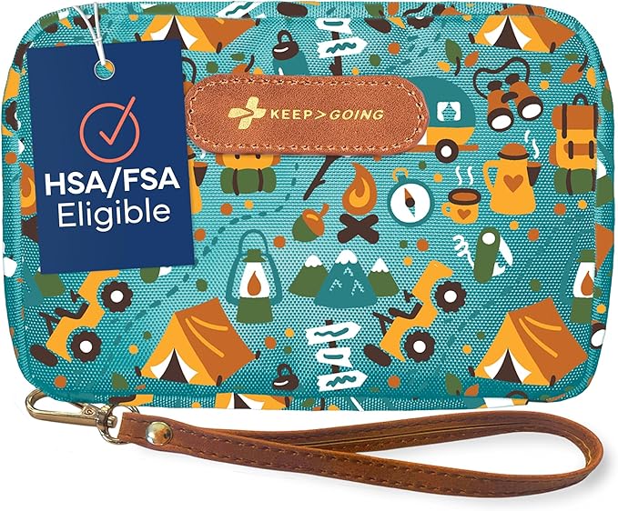 KeepGoing Travel First Aid Kit for Kids – 130 Pc. for Car, Home, Purse, Diaper Bag & Backpack with Latex-Free Bandages - Mini First Aid Kit Travel Size TSA-Approved