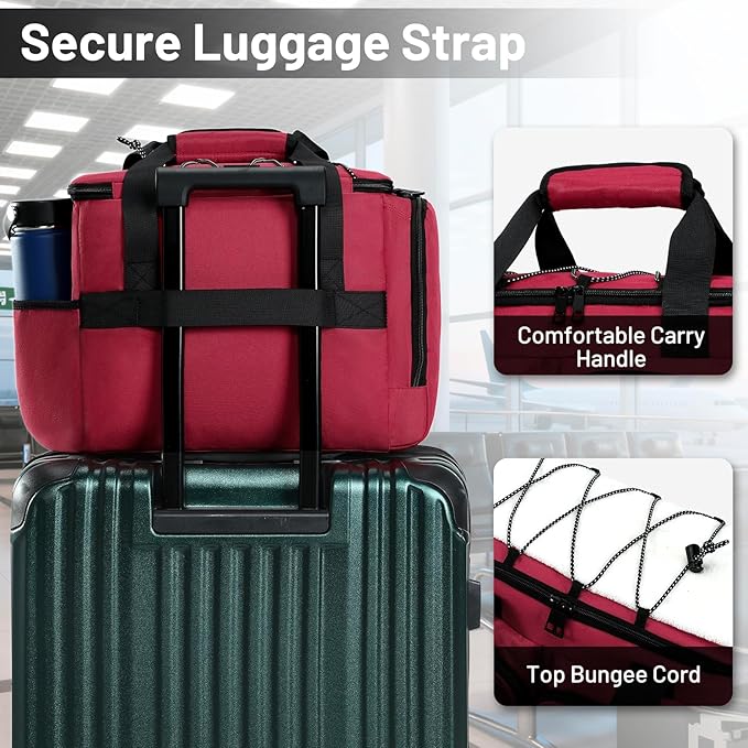 MIER Lunch Box for Men Heavy Duty Insulated Lunch Bag 20 Cans Large Leakproof Soft Cooler Bags with Multiple Pockets for Picnic Work Travel (Red)