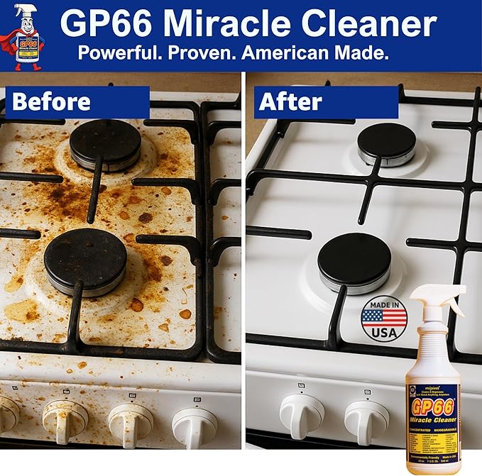 GP66 Green Miracle Cleaner Super Size (32 oz) – Powerful American Made All-Purpose Cleaner, Heavy Duty Concentrated Formula Cleans Kitchens, Bathrooms, Laundry, Ovens, Floors, Engines & More