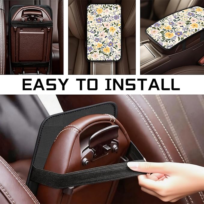 Car Armrest Cover Pad - Car Center Console Cushion Protector Against Pet Claws, Dirt and Sticky Fingers, Comfortable Auto Decor Accessory Fit for Sedan, Van, SUV