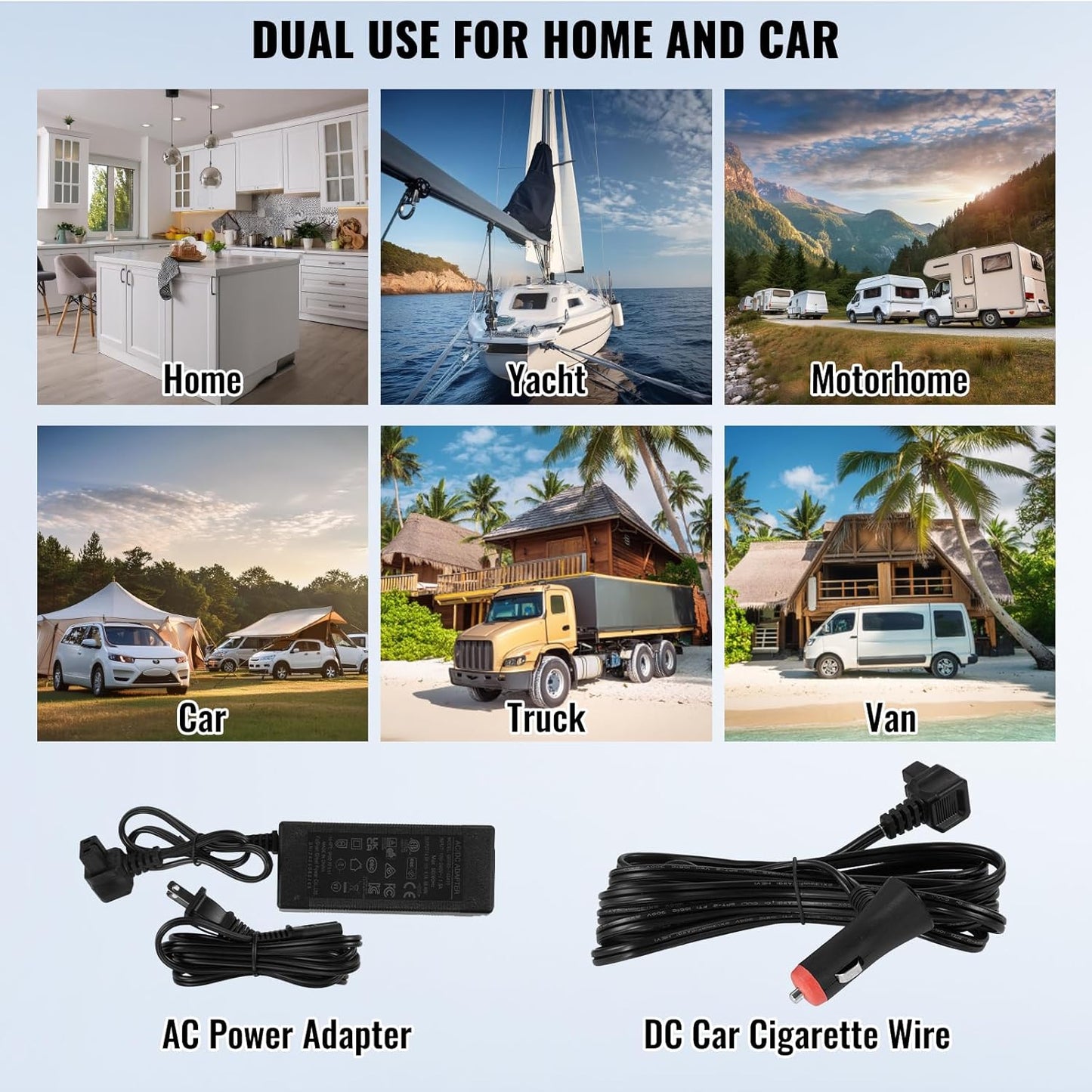 VEVOR 12 Volt Car Refrigerator Fridge, 70Liter(74qt) Single Zone Portable Freezer, -4℉-68℉ Adjustable Range, 12/24V DC and 100-240V AC Compressor Cooler for Outdoor, Camping, RV, Silver