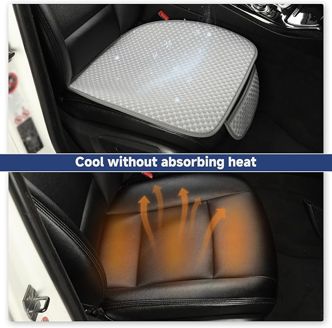 West Llama Car Seat Covers for Summer,Ice Silk Bottom Seat Covers for Cars Include 2 Piece Front Driver Seat Pad Mat Universal Fits 90% SUVs,Cars,Sedans(2Piece-Gray)