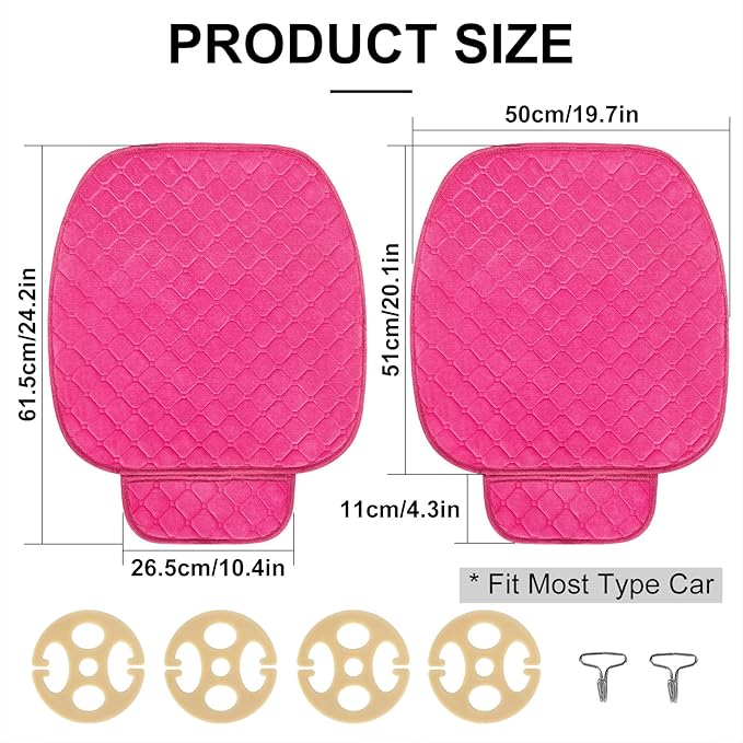 surpassme Comfortable Car Seat Covers Universal Front Seat Coves for Car Accessories with Storage Pockets, Padded Car Interior Covers for Automotive, SUV, Truck, and Van