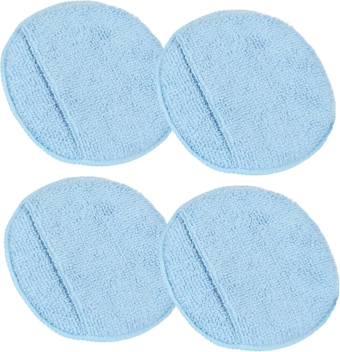 Leather CPR Microfiber Applicator Sponge - Leather Conditioner Applicator, Round Lint-Free Microfiber Applicator Pad for Home and Car Interiors - 4-Pack