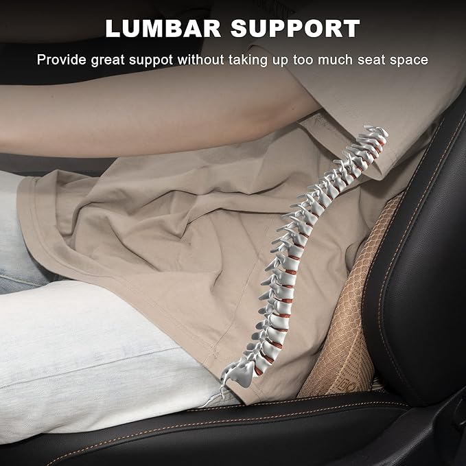 Car Seat Cushion, Memory Foam Seat Pad for Sciatica and Lower Back Pain Relief, Seat Cushion for Car Seat Driver (Beige)