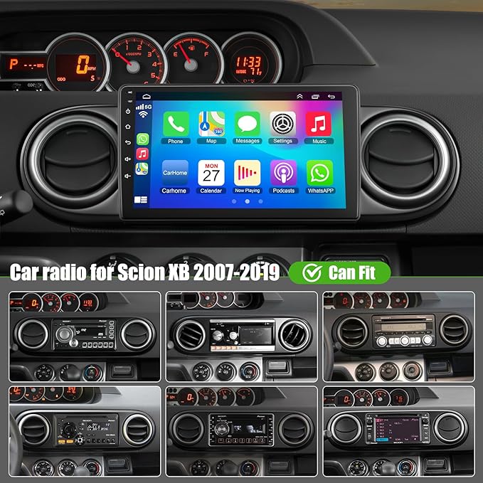 (8Core + 64GB) Car Radio Stereo for Toyota Scion XB 2007-2019, 7" QLED Touchscreen with Wireless CarPlay & Android Auto& Mirror Link, Android 15 System