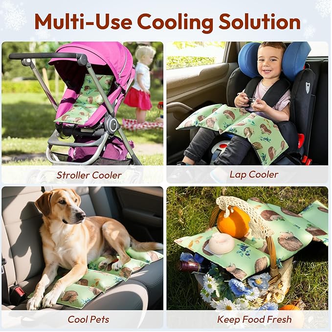 NCVI Car Seat Cooling Pad with Ice Packs, Car Seat Cooler & Stroller Cooling Mat for Baby Toddler Kids Pets, Insulated Summer Carseat Cover for Hot Weather Sun Protection