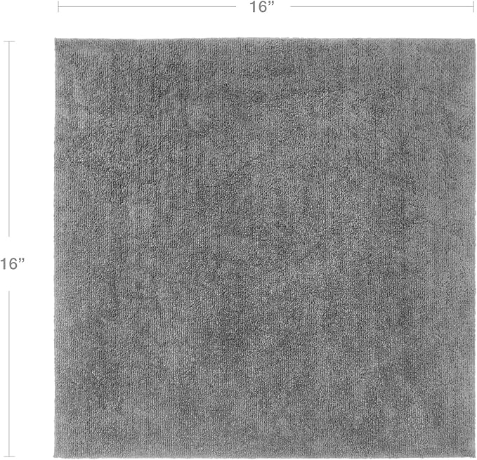 Eurow Ultrasonic Cut 300 GSM Microfiber Cleaning Towels, Streak-Free, Lint-Free, Ultra Absorbent, Scratch-Safe, for Auto Detailing, Home, Kitchen & Multipurpose Use, 16x16, 12-Pack, Gray