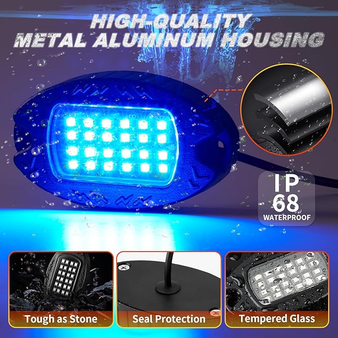 1 Pod Replacement Damaged Pod for Segmented Metal RGB LED Rock Lights 12v Underglow Light Multicolor Waterproof Neon for Jeep Trucks ATV UTV Golf Cart Offroad Pickup RZR SXS