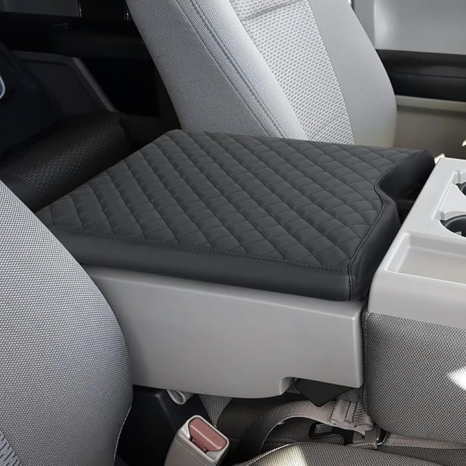 JOYTUTUS Center Console Cover Compatible with 2015-2026 Ford F150, 2017-2026 F250 F350 F450 with 40/20/40 Jump Seat, Leather Armrest Cover Center Console Cushion (Jump Seat Only)