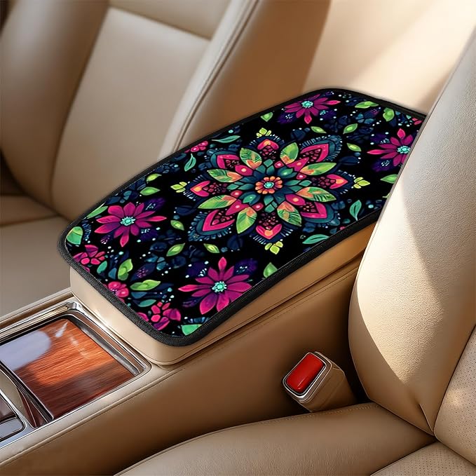 Car Armrest Cover Pad - Car Center Console Cushion Protector Against Pet Claws, Dirt and Sticky Fingers, Comfortable Auto Decor Accessory Fit for Sedan, Van, SUV (AAI-JC0122-1M)