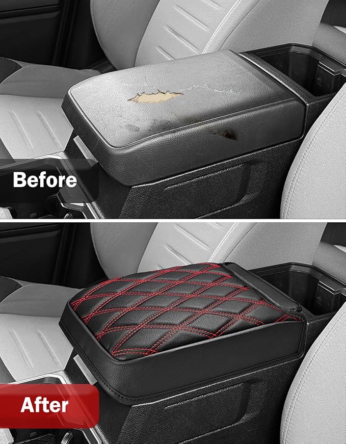 KBH Center Console Armrest Cover for Toyota Tacoma 2024 2025 2026, Vinyl Leather Trim, Durable Middle Console Protector, Anti-Scratch