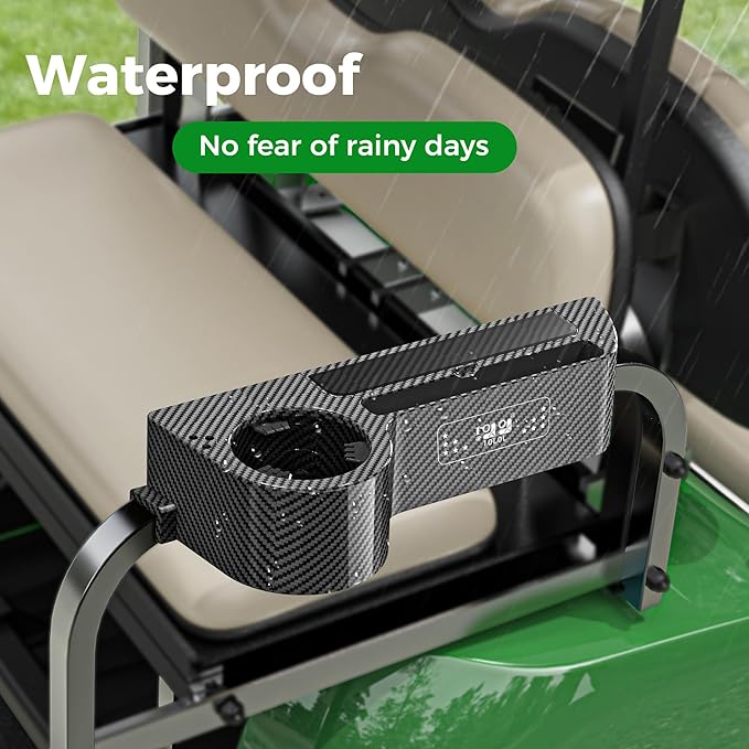 10L0L Golf Cart Rear Seat Kit Arm Rest Set with Cup Holder for Yamaha EZGO Club Car Golf Cart UV-Proof Coating Long Lasting, No Drilling Kits Include