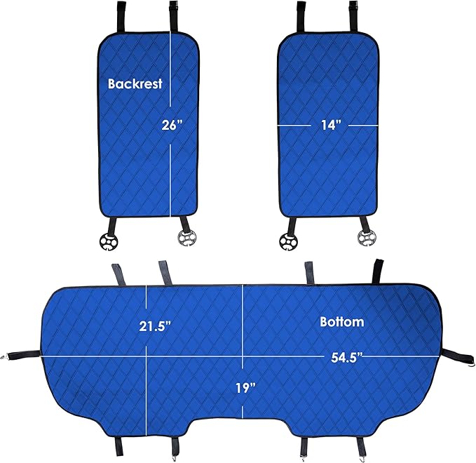 FH Group Car Seat Cover Cushion - Cars Trucks SUV, Faux Leather Car Seat Cushions, Waterproof Car Seat Cover Cushion, Universal Fit Car Seat protector Rear Set Blue