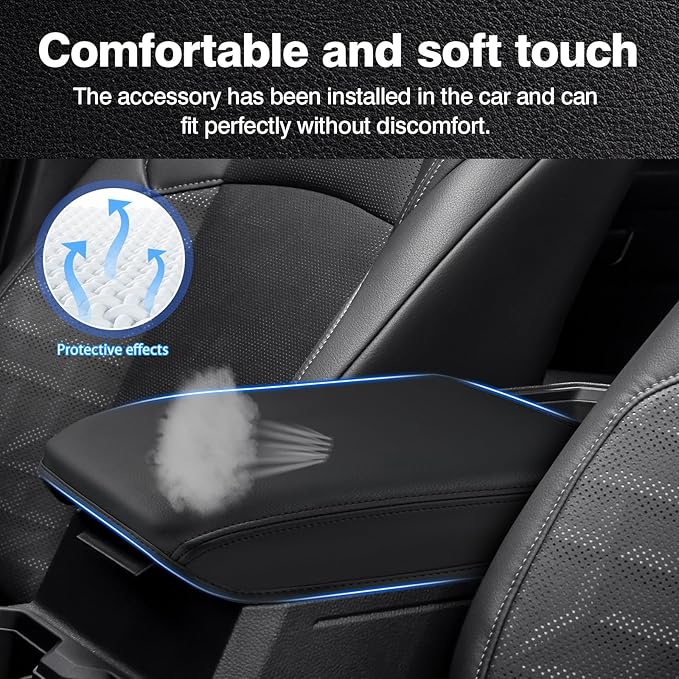 Autorder Center Console Cover for 2024 2025 2026 Toyota Tacoma Accessories Armrest Cover Anti-Scratch Middle Console Pad Leather Armrest Protector