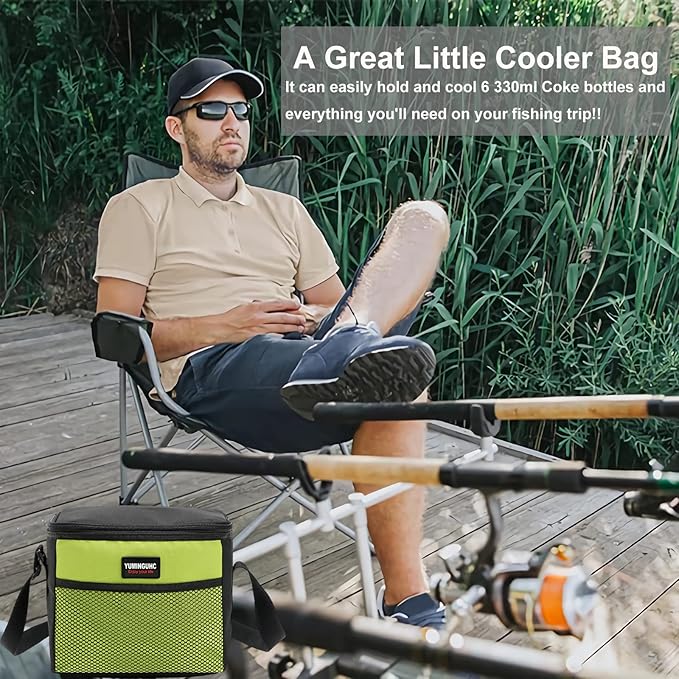 6 Can/5L Lunch Bag for Women Men Portable Lunch Box Small Cooler Bag Soft Collapsible Reusable Insulated Lunch Tote for Everyday Work Travel ((Yellow)