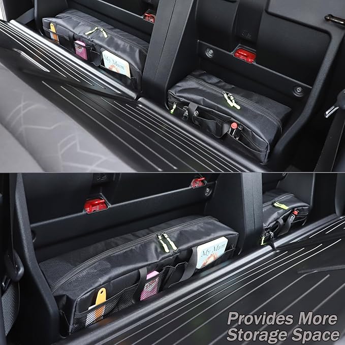 Lcojicep Car rear seat hidden storage bag Compatible with Tacoma 2016-2024 Oxford Cloth Car back seat back storage bag Accessories (2 Pcs)