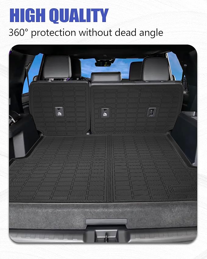 Cargo Liners Backrest Mat for Toyota 4Runner Hybrid Accessories 2025 2026 with Hook&Loop Rear Trunk Mat Rear Seat Back Cover Protector All Weather Anti-Slip Split Dog Liner 3 PCS