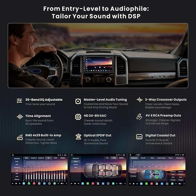 ATOTOZONE 7-Inch Android Double-DIN Car Stereo,AI Agent,7.1.2 Surround Stage,4V RCA, 4G LTE, 8G+128G In-Dash Navi,Optical SPDIF Output,HDMI Input, ADS Protocol,Wireless CarPlay & Android Auto,X10G2B7E