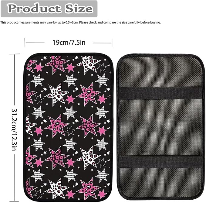 Amarican Flag Star Auto Center Console Armrest Pad 4th July USA Flag Car Center Console Cover Seat Box Cover for Sedan, Van, SUV, Truck Car Accessories, Brerathable