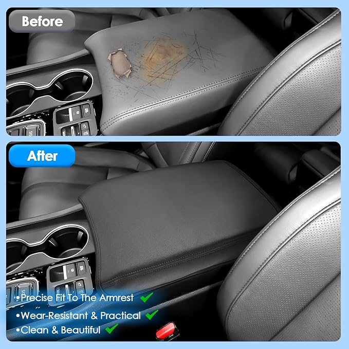 2023-2025 2026 Pilot Accessories Center Console Cover for Honda Pilot (LX/Sport/EX-L/TrailSport/Touring/Elite/Black Edition), Waterproof&Comfy Leather Armrest Cover 2026 2025 Pilot Accessories